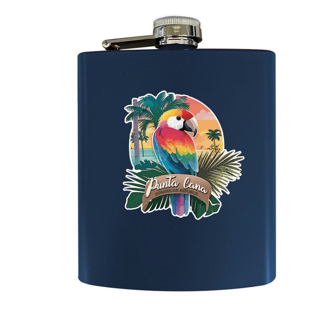 Punta Cana Dominican Republic Souvenir Matte Finish Stainless Steel 7 oz Flask Image 1