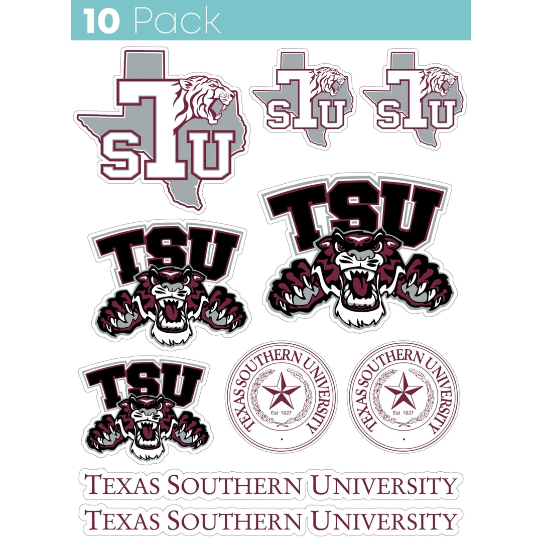 Texas Southern University 10 Pack Collegiate Vinyl Decal Sticker Image 1