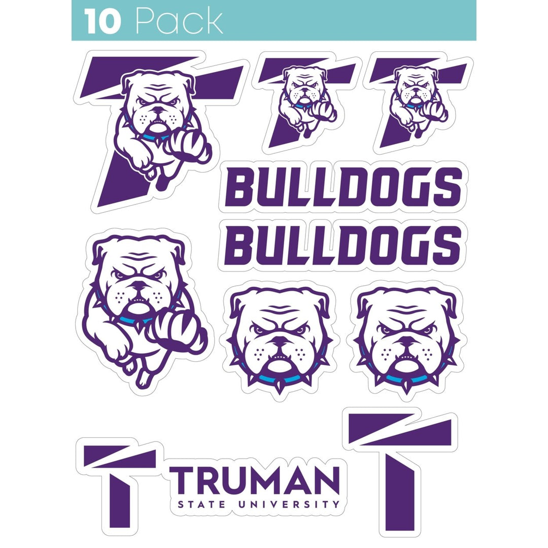 Truman State University 10-Pack, 4 inches in size on one of its sides NCAA Durable School Spirit Vinyl Decal Sticker Image 1