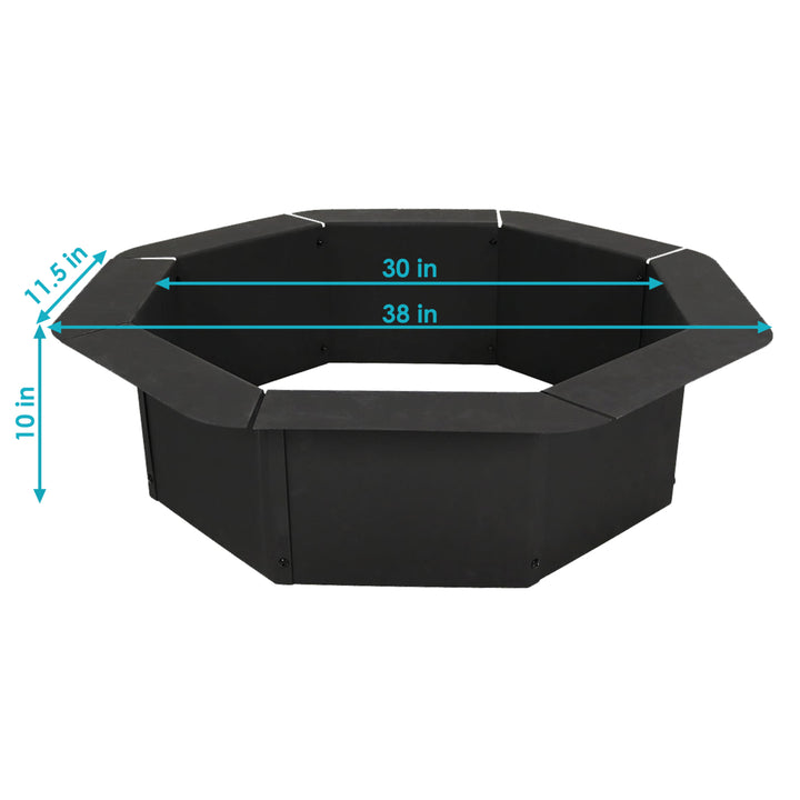 Sunnydaze 30 in Heavy-Duty Steel Octagon Above/In-Ground Fire Pit Liner Image 3