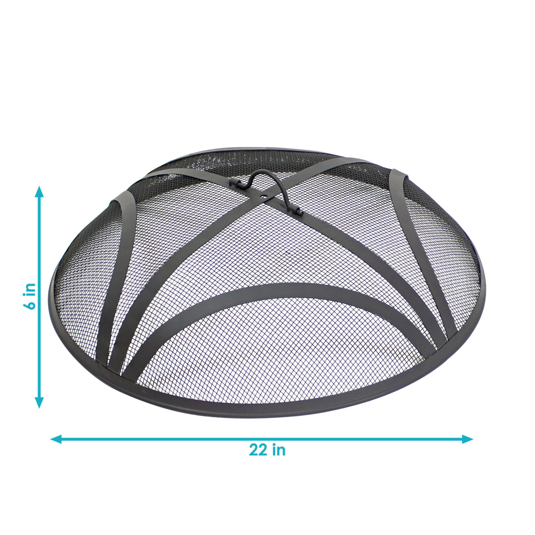 Sunnydaze 22 in Reinforced Steel Mesh Round Fire Pit Spark Screen Image 3