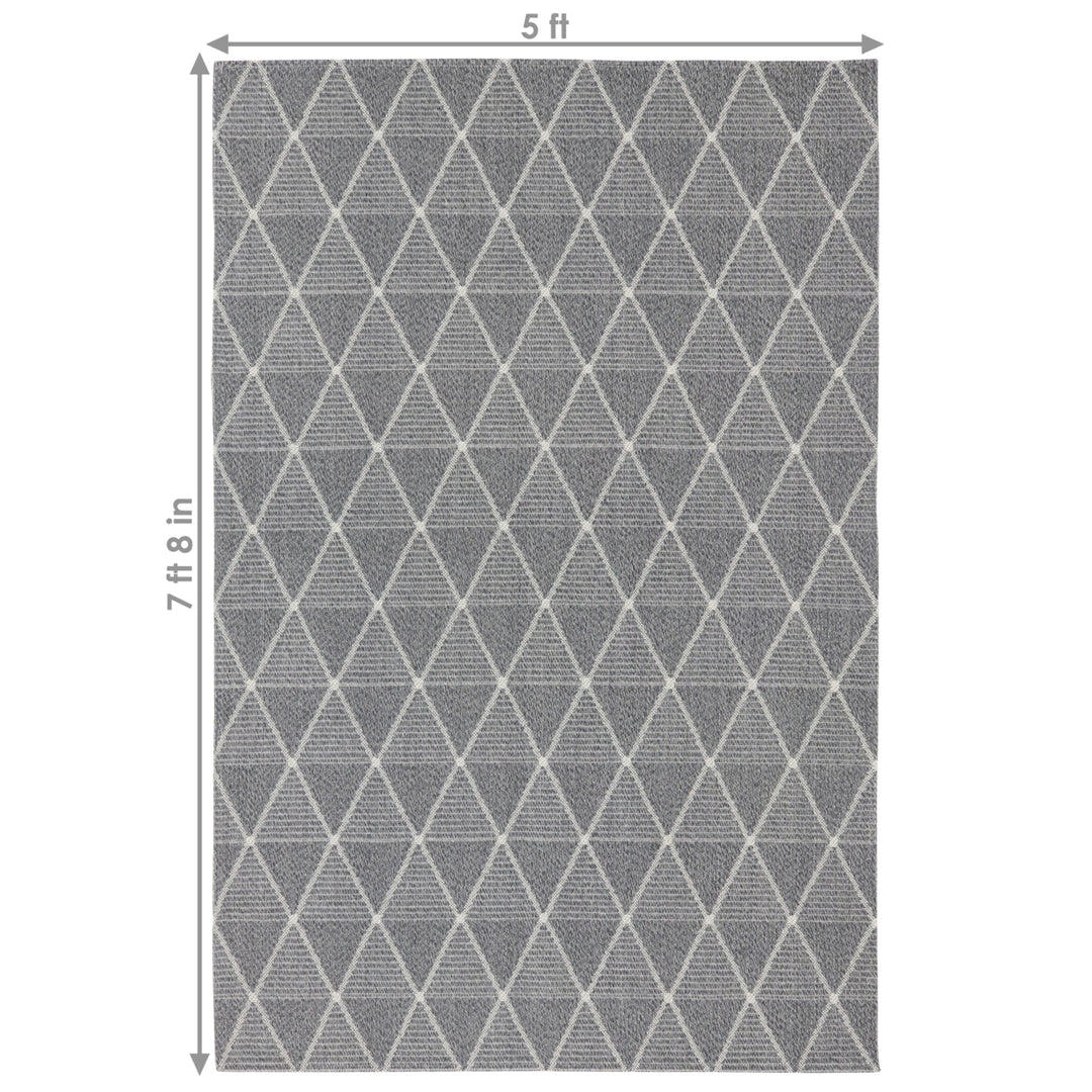 Sunnydaze Lattice Perfection Indoor Area Rug - Charcoal - 5 ft x 7 ft Image 3