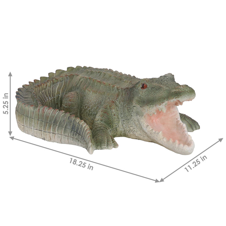 Sunnydaze Chloe the Crabby Crocodile Indoor and Outdoor Statue - 18 in Image 3