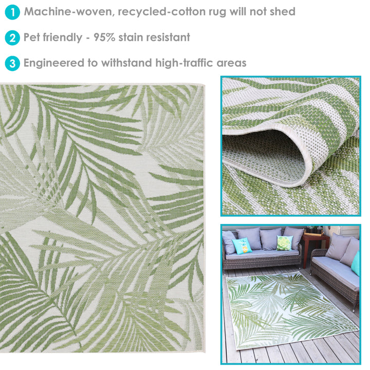 Sunnydaze Tropical Illusions Outdoor Area Rug - Verdant - 5 ft x 7 ft Image 4