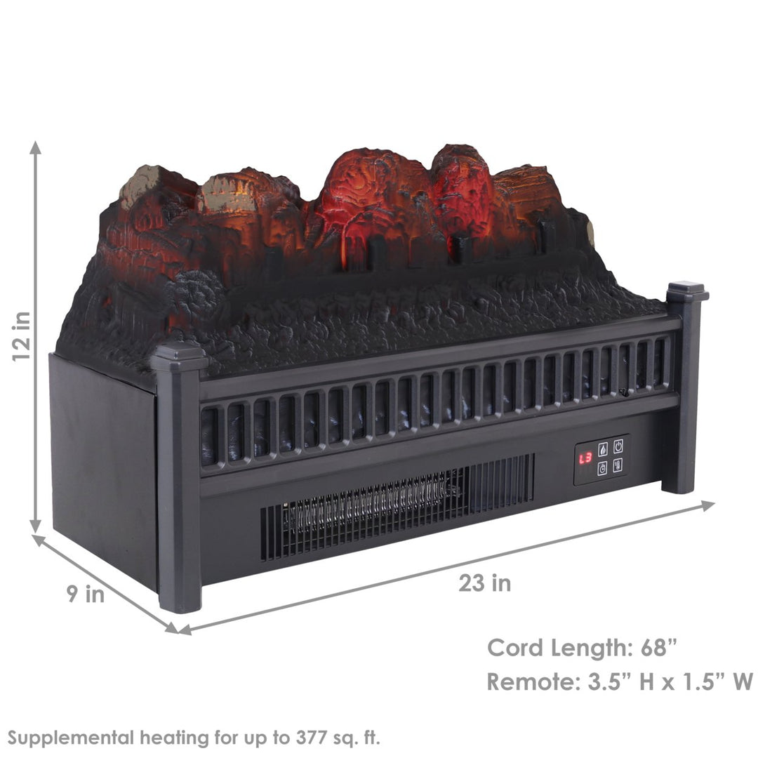 Sunnydaze 23 in Polypropylene Flameless Log Electric Fireplace Insert Image 3