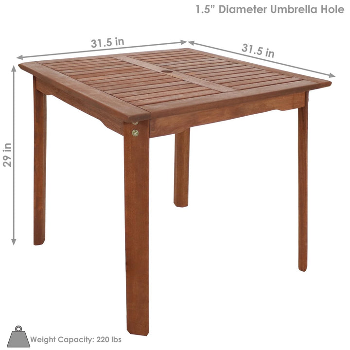 Sunnydaze 31.5 in Meranti Wood Square Patio Dining Image 3