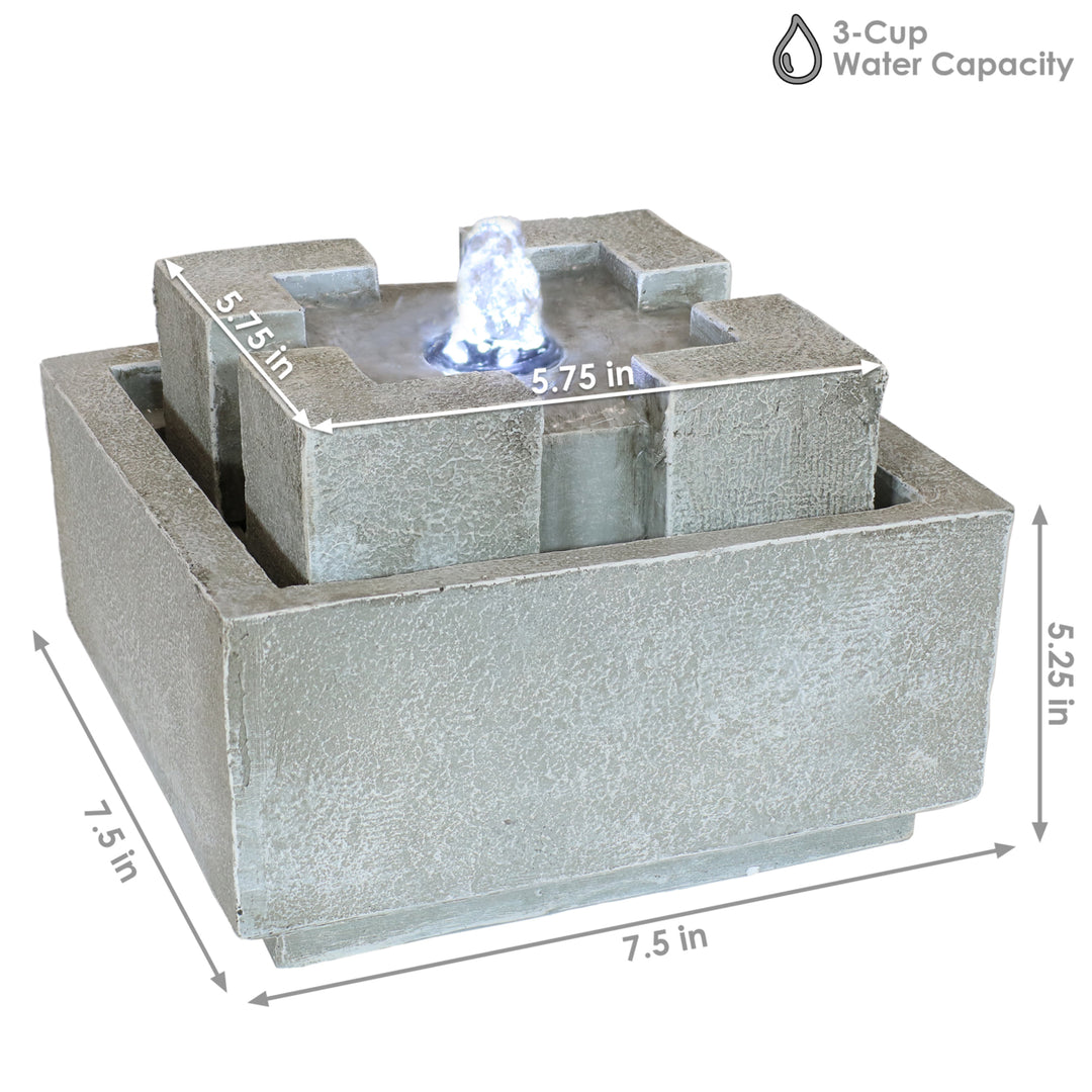 Sunnydaze Square Dynasty Polyresin Indoor Water Fountain - 7 in Image 3