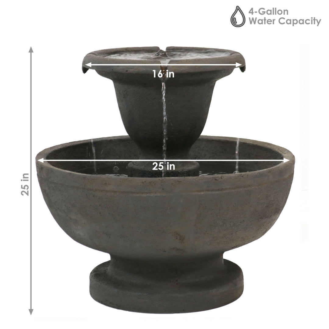 Sunnydaze Streaming Falls Polyresin Outdoor 2-Tier Water Fountain Image 3