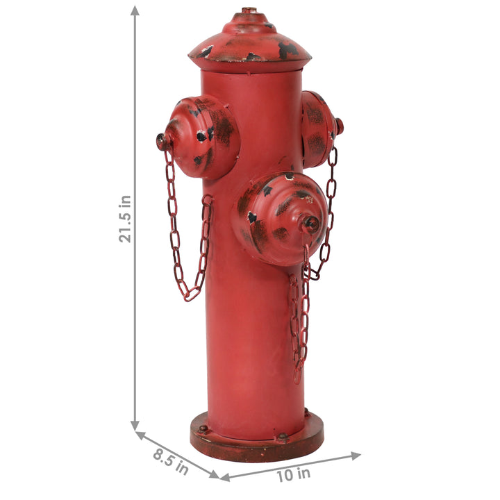 Sunnydaze Fire Hydrant Metal Outdoor Statue - 21.5 in Image 3
