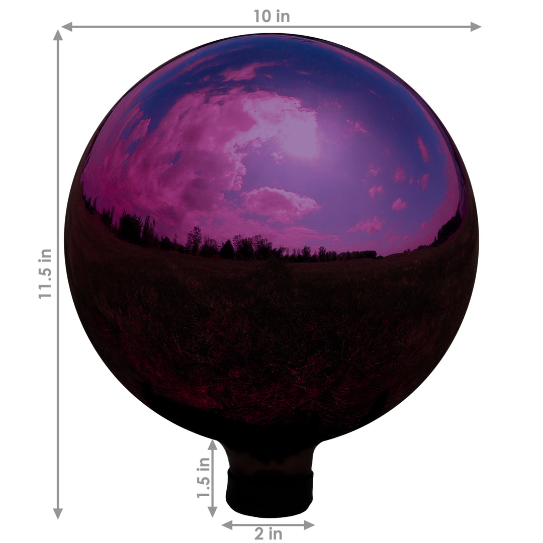 Sunnydaze Merlot Mirrored Surface Gazing Ball Globe - 10 in - Set of 2 Image 3