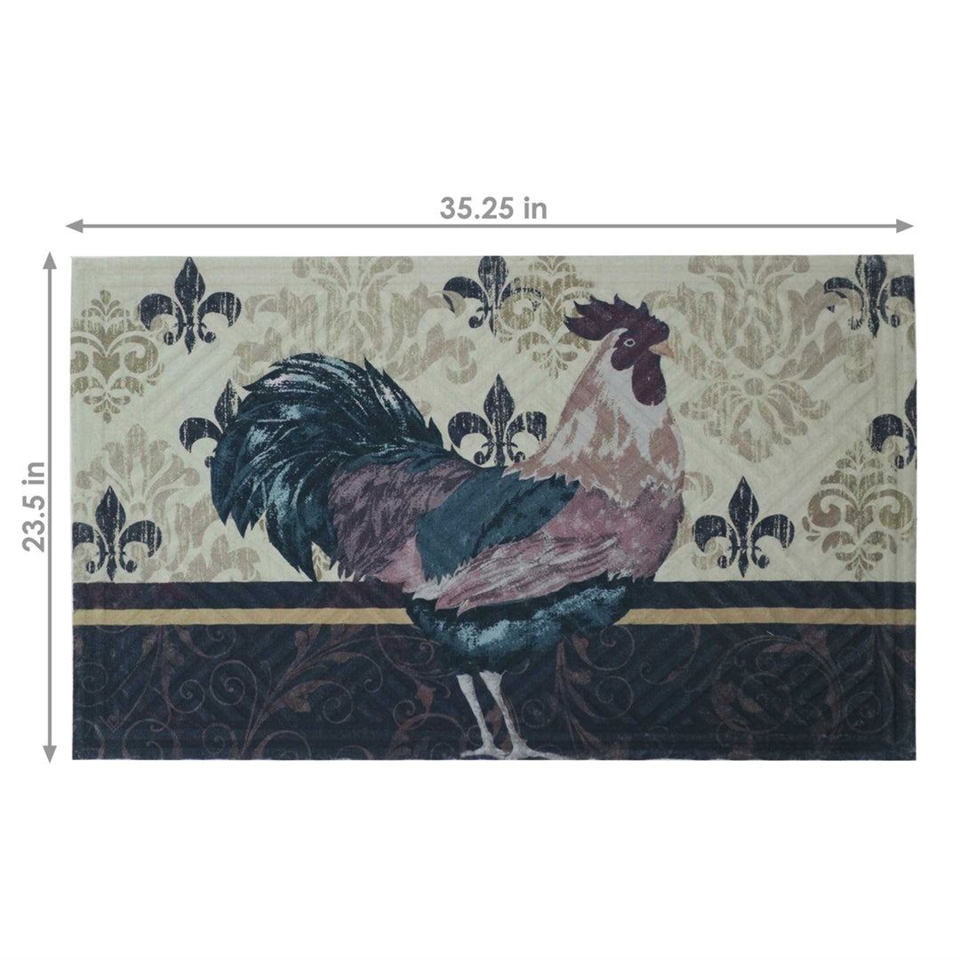 Sunnydaze Indoor Kitchen Floor Mat - Brown Rooster - 23 in x 35 in Image 3