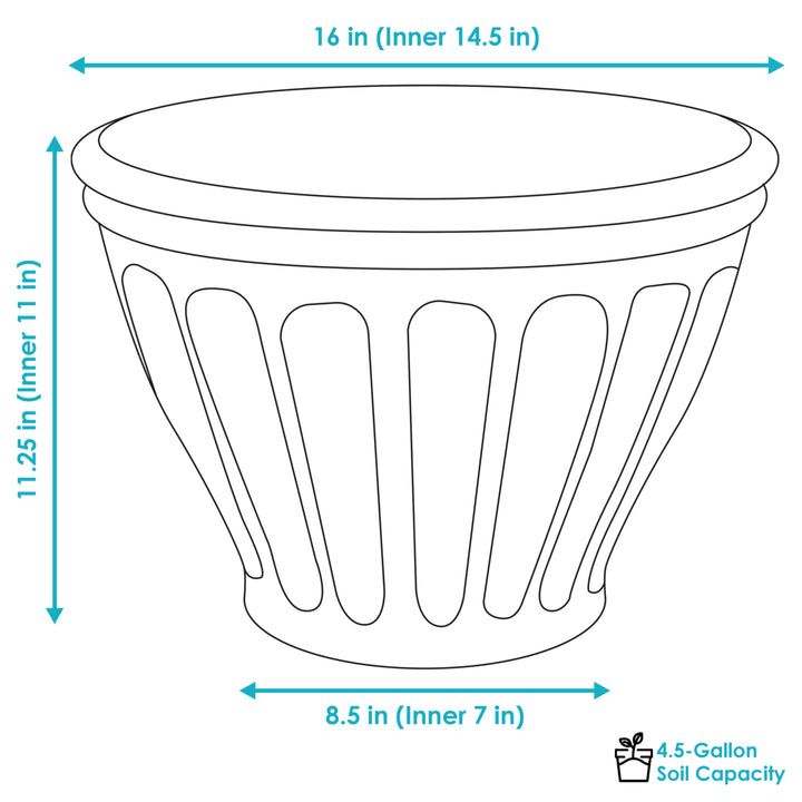 Sunnydaze 16 in Charlotte Dual-Wall Polyresin Planter - Rust - Set of 2 Image 3