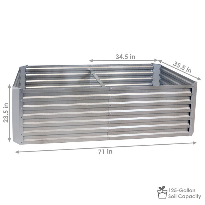 Sunnydaze Galvalume Steel Rectangle Raised Garden Bed - Silver - 71 in Image 4