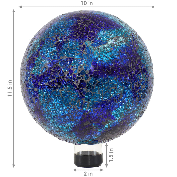 Sunnydaze Deep Ocean Swirl Crackled Glass Gazing Globe - 10 in Image 3