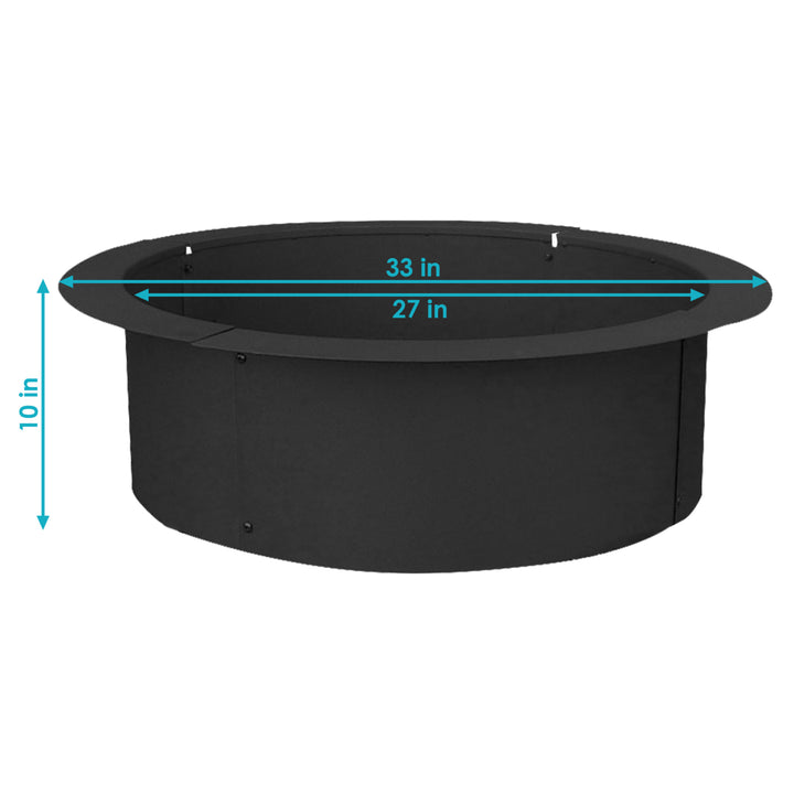 Sunnydaze 27 in Heavy-Duty Steel Above/In-Ground Fire Pit Ring Liner Image 3