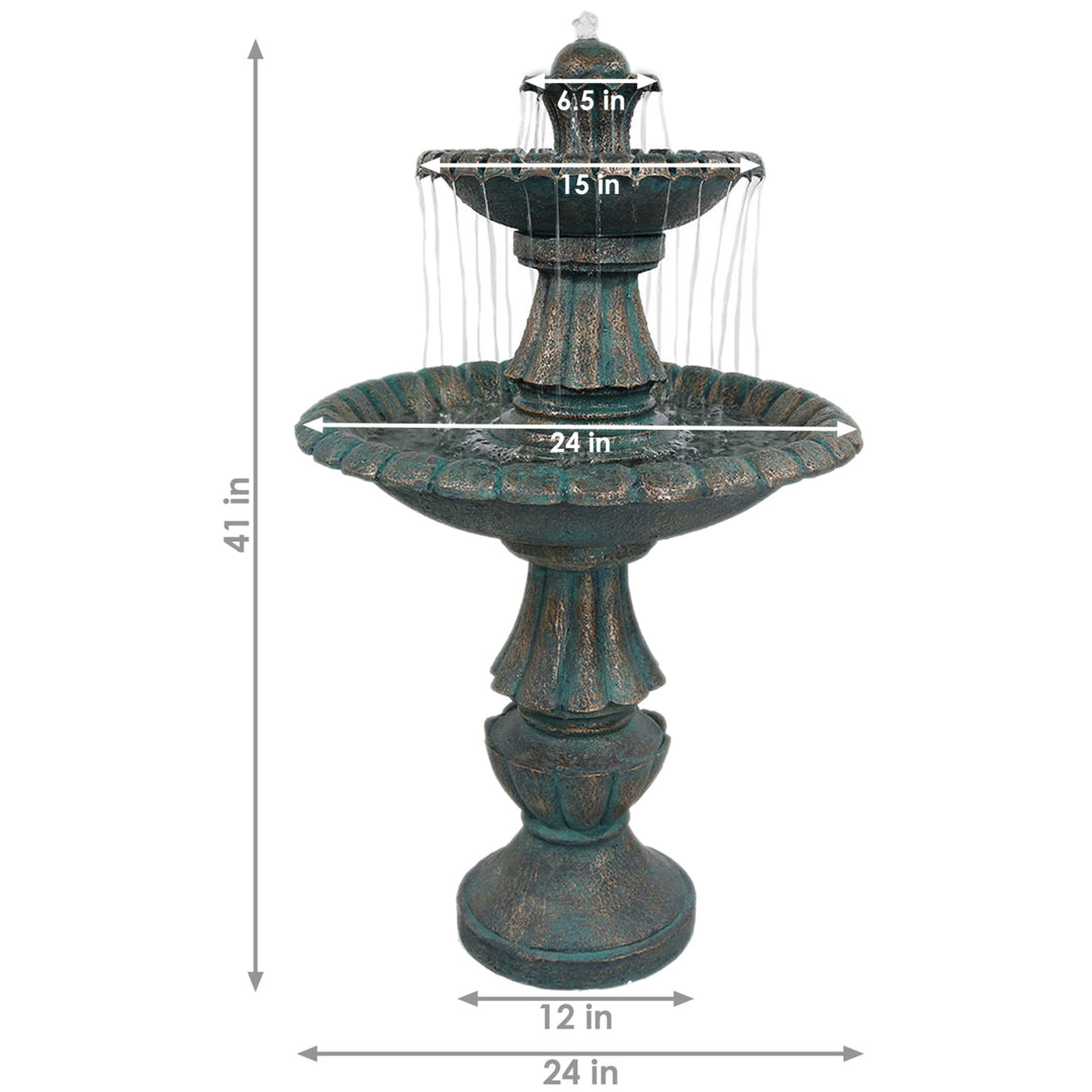 Sunnydaze Nouveau Tiered Polyresin Outdoor 2-Tier Water Fountain Image 3