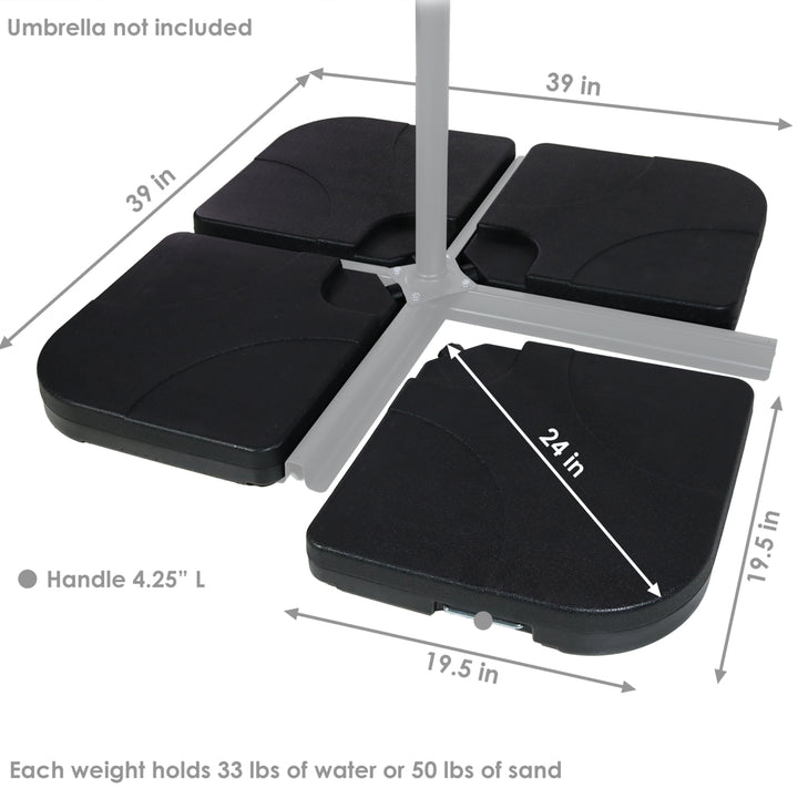 Sunnydaze Sand or Water Square Cantilever Offset Patio Umbrella Base Plates Image 3