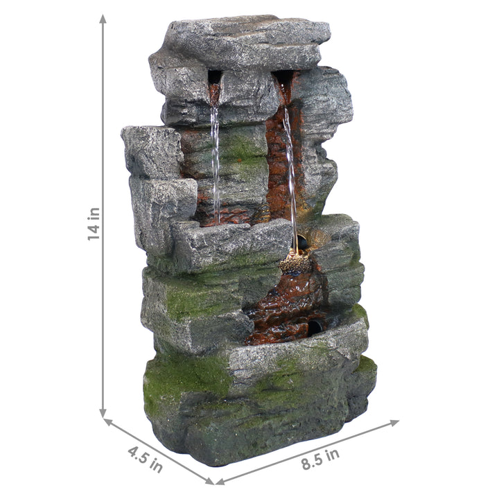 Sunnydaze Towering Cave Polyresin Indoor Water Fountain with LED - 14 in Image 3