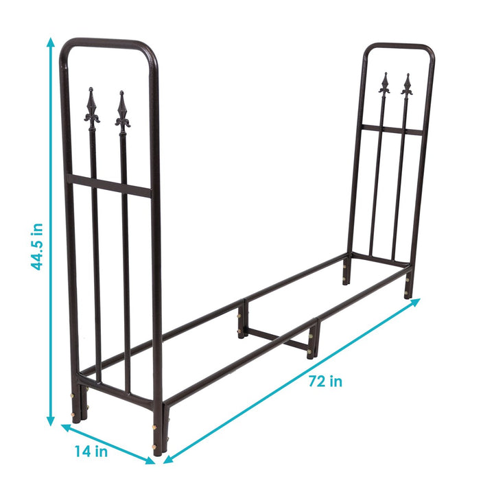 Sunnydaze 6 ft Decorative Steel Firewood Log Rack - Bronze Image 3