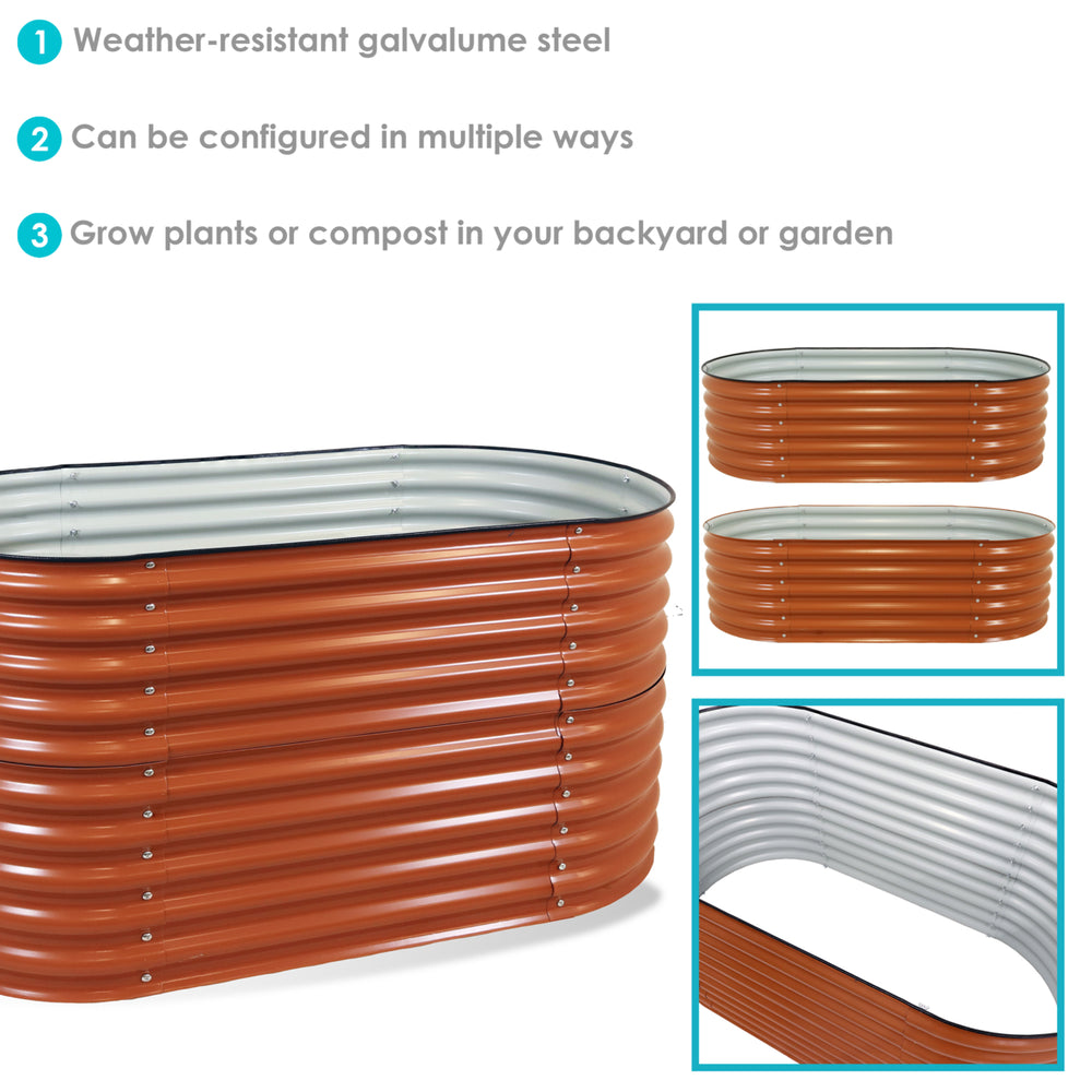 Sunnydaze Galvalume Steel Rectangle Raised Bed - Brown - 62.5 in x 32 in Image 2