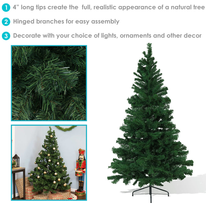 Sunnydaze Canadian Pine Indoor Artificial Christmas Tree - 7 ft Image 2