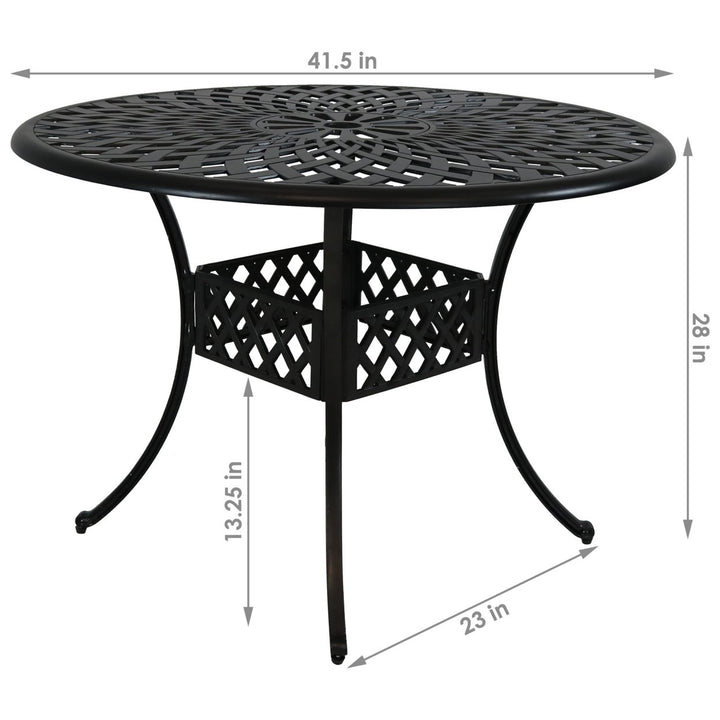 Sunnydaze 41.5 in Crossweave Cast Aluminum Round Patio Dining Image 3