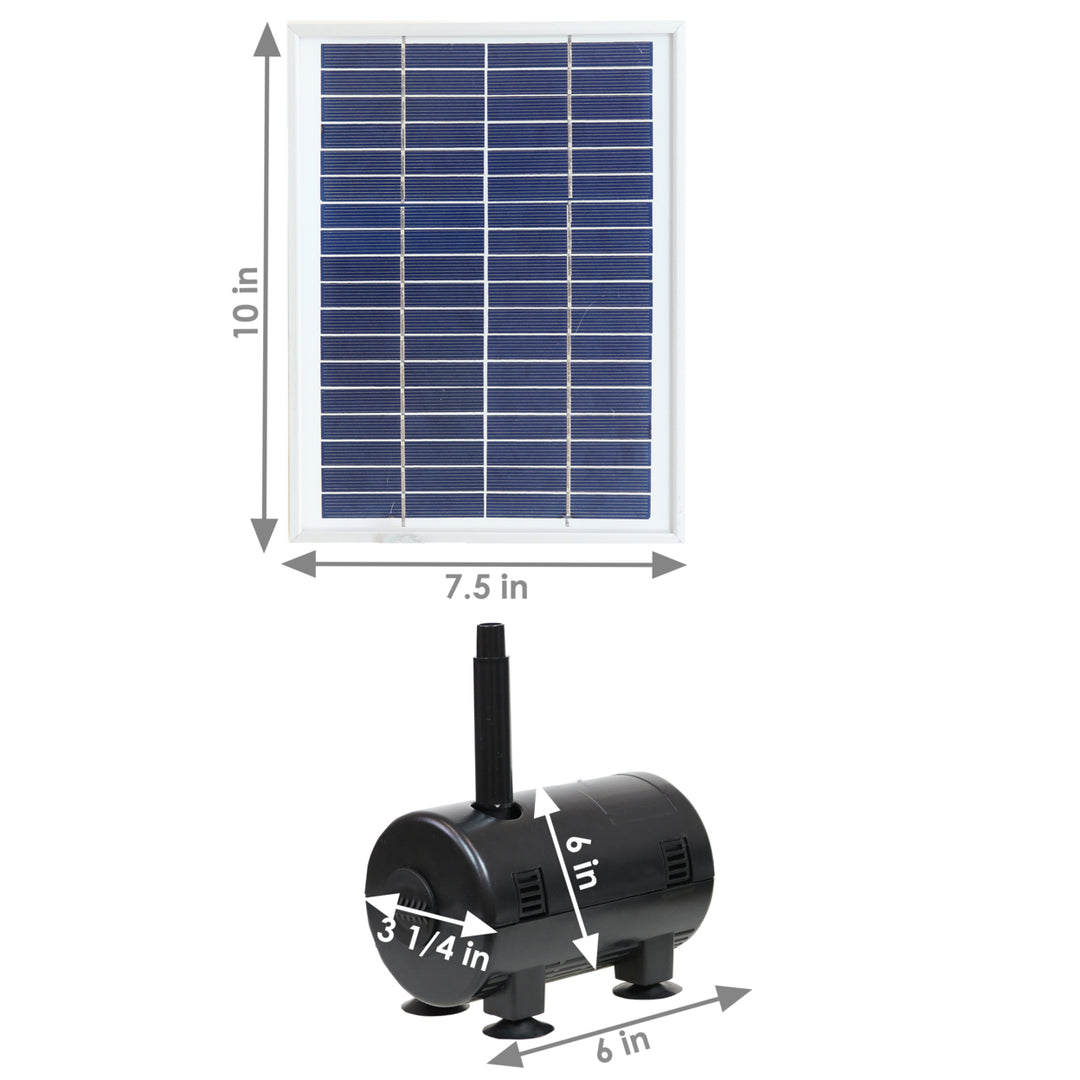 Sunnydaze 132 GPH Solar Pump and Panel Kit with 2 Spray Heads - 56 in Lift Image 3