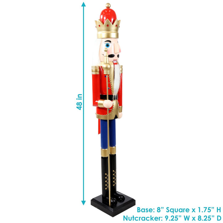 Sunnydaze Arnold the Strong Indoor Christmas Nutcracker Statue - 48 in Image 3