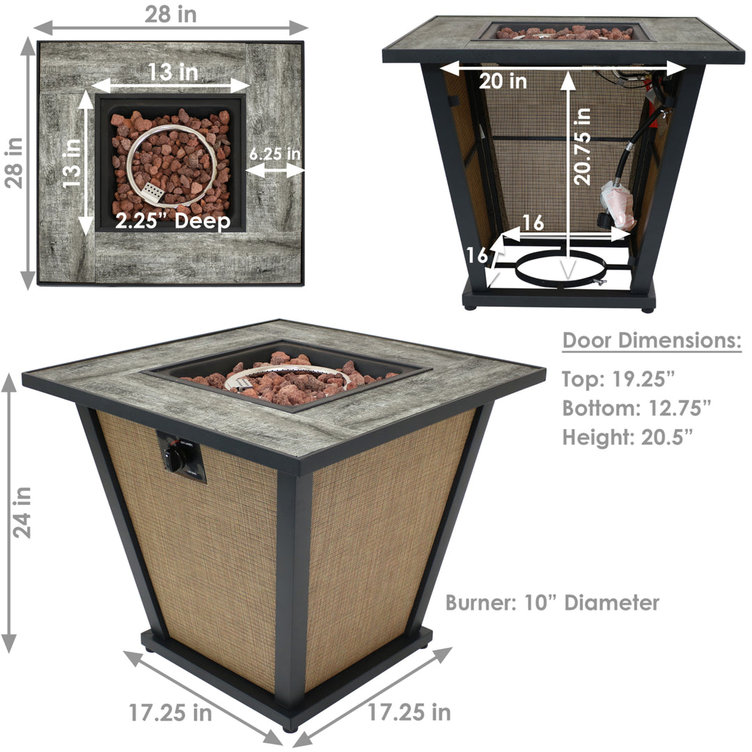 Sunnydaze 24 in Reykir Metal Smokeless Propane Gas Fire Pit Table Image 4