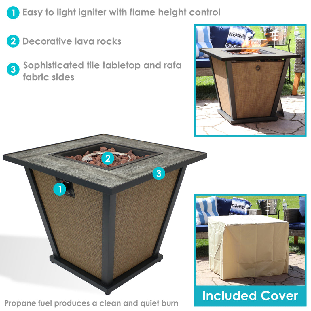 Sunnydaze 24 in Reykir Metal Smokeless Propane Gas Fire Pit Table Image 2