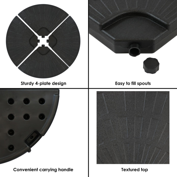 Sunnydaze Sand or Water Round Cantilever Offset Patio Umbrella Base Plates Image 2