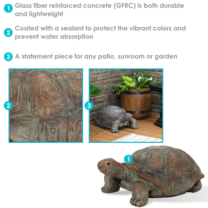 Sunnydaze Talia the Tortoise Indoor/Outdoor Garden Statue - 12 in Image 2