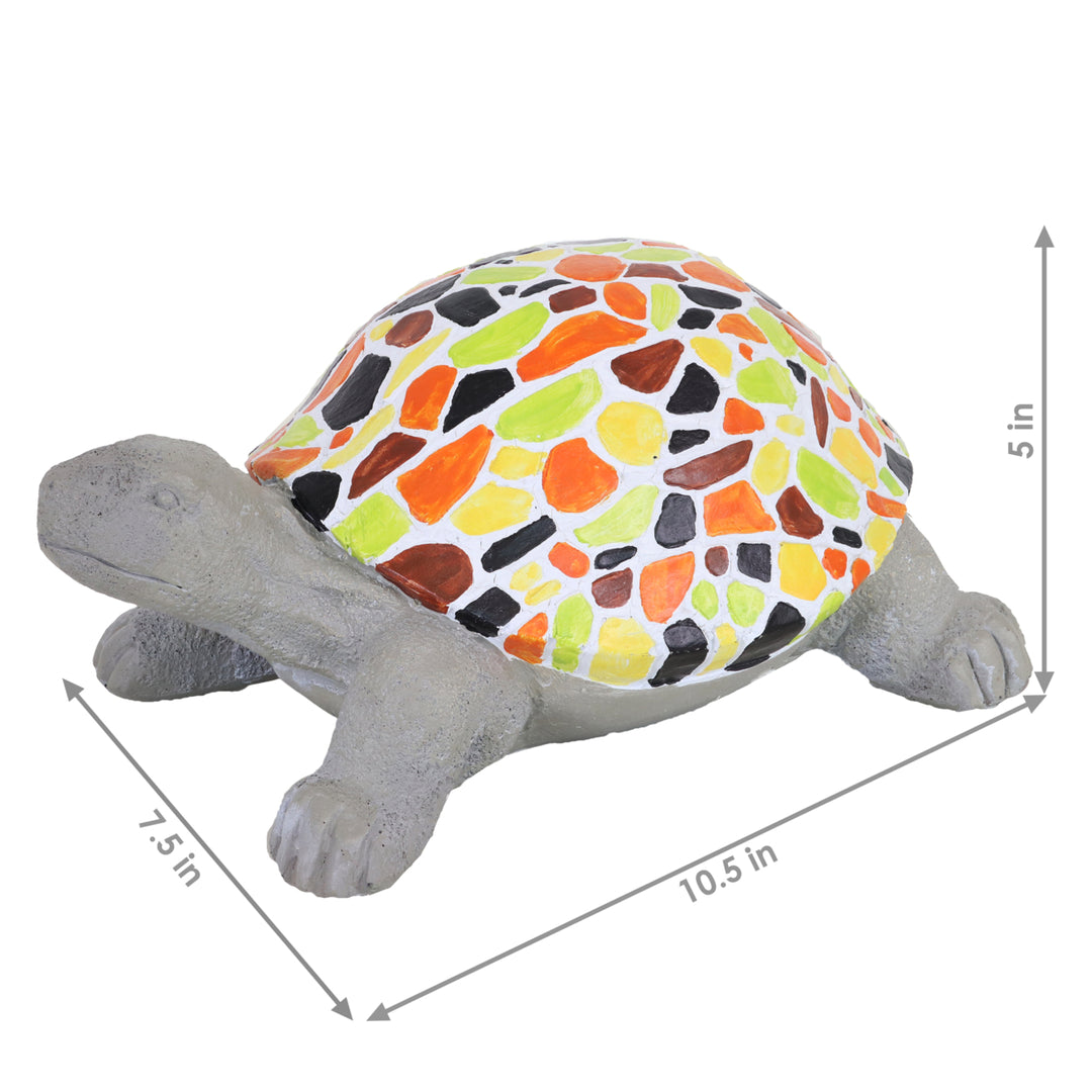 Sunnydaze Mildred the Turtle Indoor/Outdoor Mosaic Statue - 10.5 in Image 3