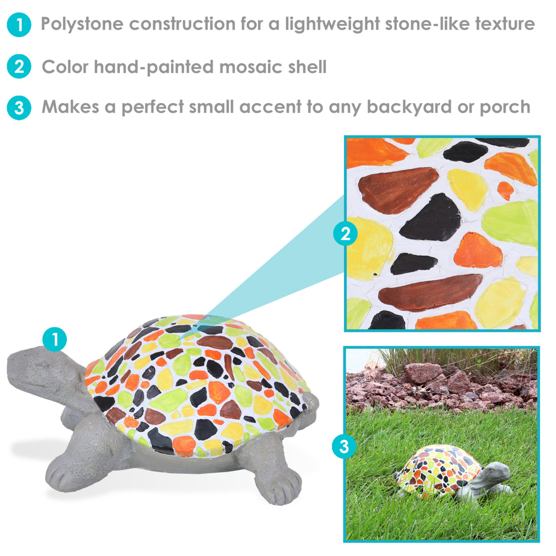 Sunnydaze Mildred the Turtle Indoor/Outdoor Mosaic Statue - 10.5 in Image 4