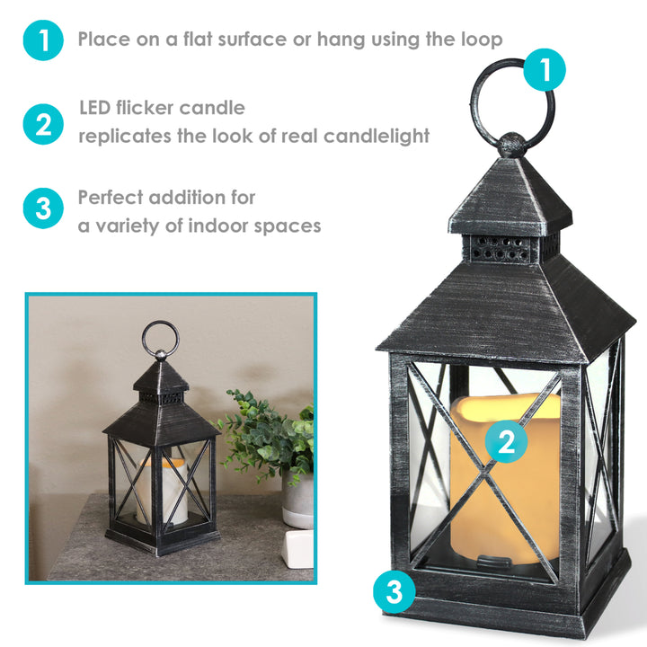 Sunnydaze Yorktown Indoor Battery-Powered Candle Lantern - 10 in Image 4