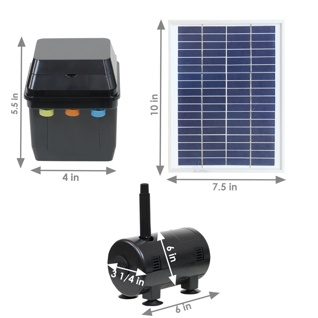 Sunnydaze 132 GPH Solar Pump and Panel Kit with Battery and Light Image 6