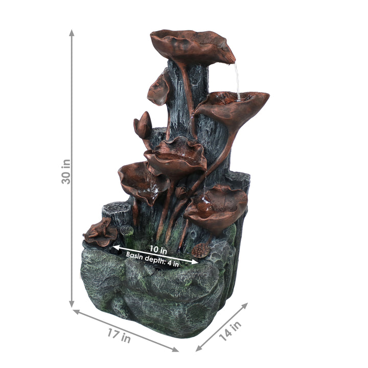 Sunnydaze Driftwood and Stems Solar Water Fountain with Battery - 30 in Image 2