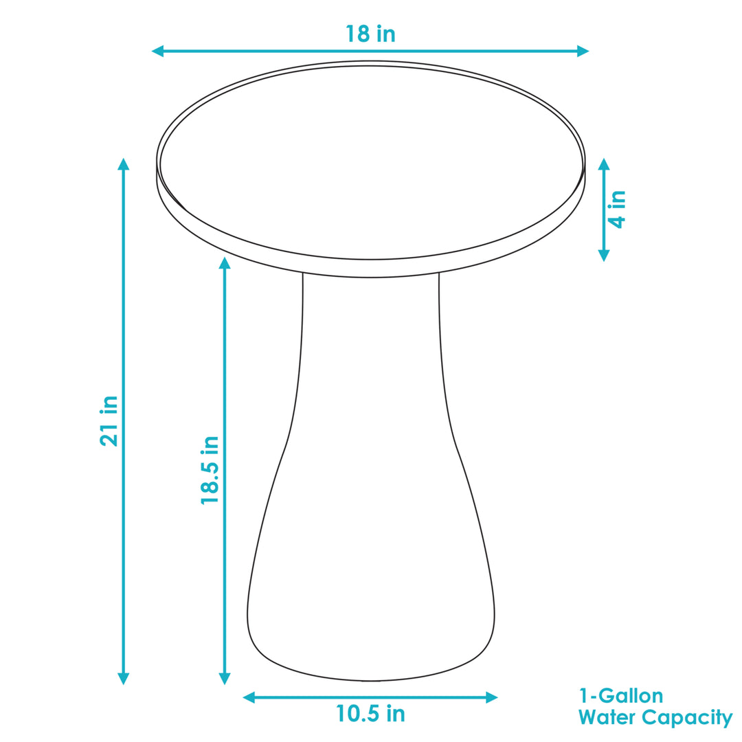 Duo-Tone Outdoor Glazed Ceramic Bird Bath - 20.5 in - Yam by Sunnydaze Image 3