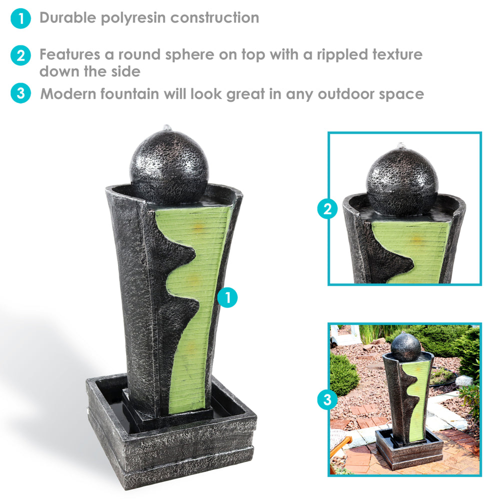 Sunnydaze Electric Art Deco Rippling Stream Outdoor Water Fountain - 39 in Image 2