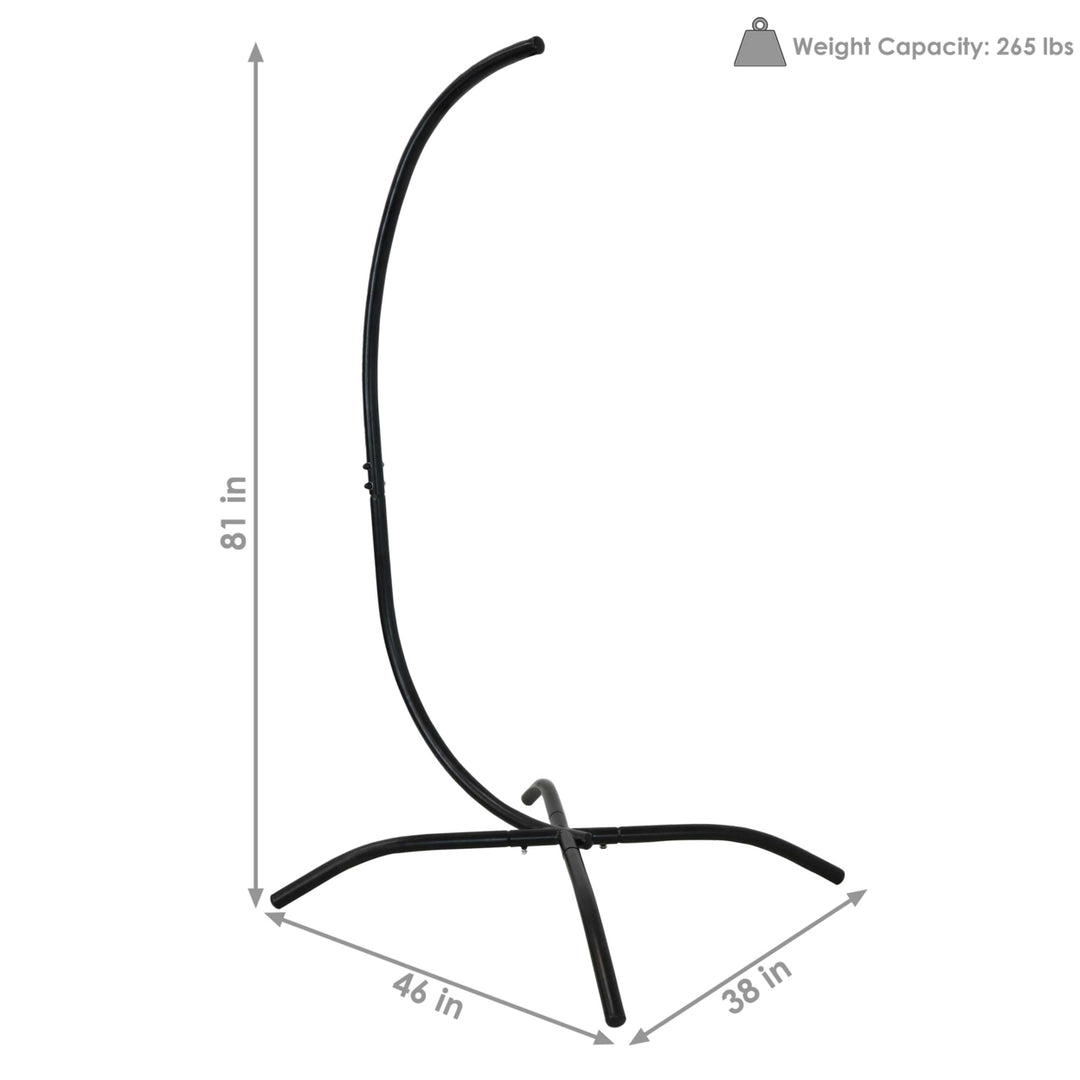 Sunnydaze X-Base Powder-Coated Steel Curved Egg Chair Stand - 81 in Image 3