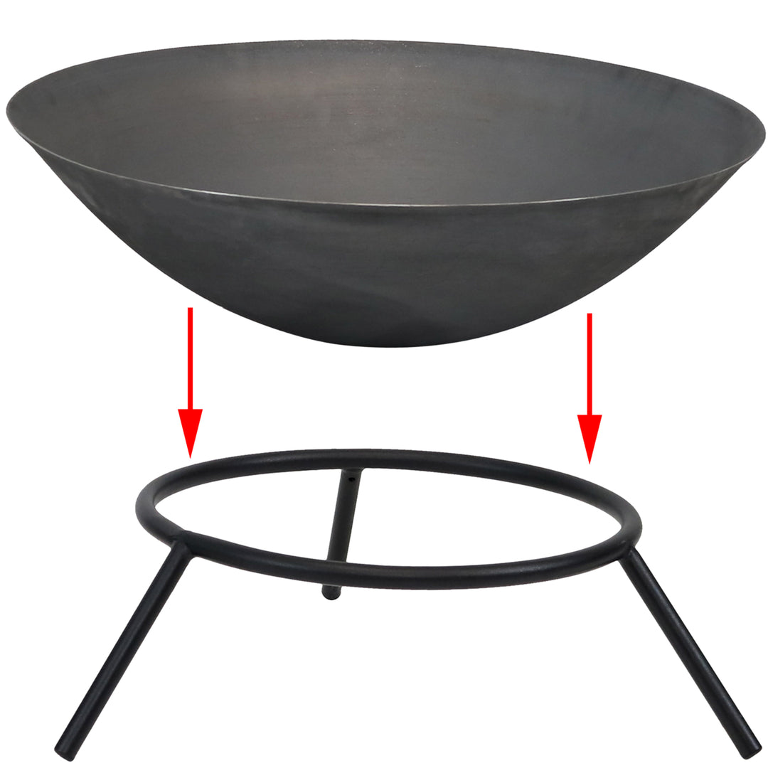 Sunnydaze 22 in Raised Cast Iron Fire Pit Bowl with Stand Image 7