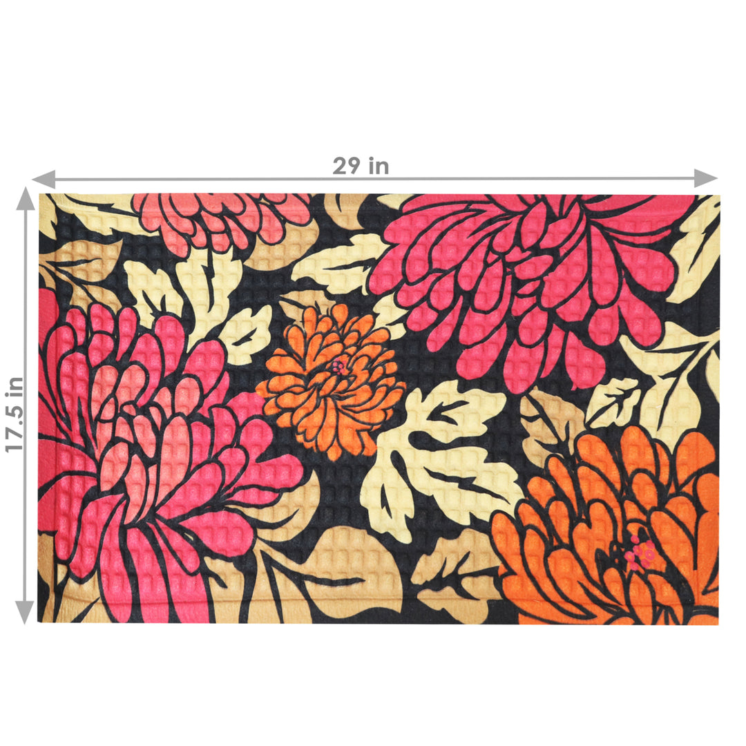 Sunnydaze Indoor Entrance Doormat - Autumn Floral - 17.5 in x 29 in Image 3