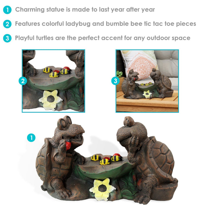 Sunnydaze Tic Tac Toe Turtles Outdoor Statue - 7.5 in Image 2