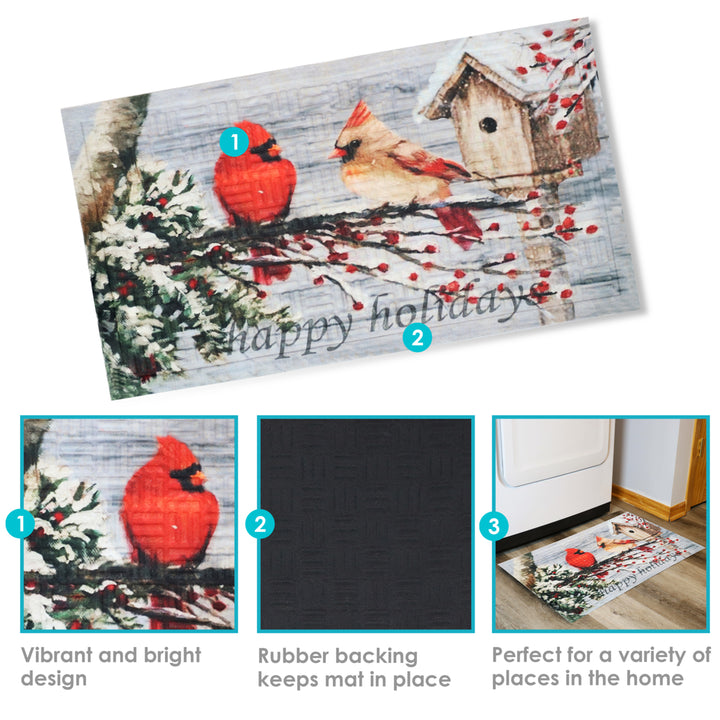 Sunnydaze Indoor Entrance Doormat - Cardinal Red - 17.5 in x 29 in Image 2