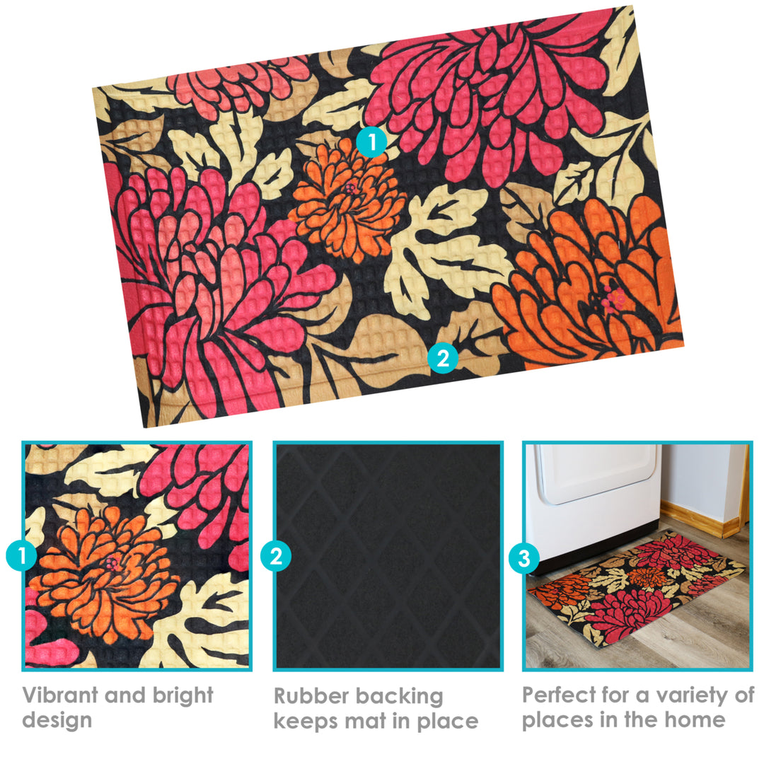 Sunnydaze Indoor Entrance Doormat - Autumn Floral - 17.5 in x 29 in Image 4