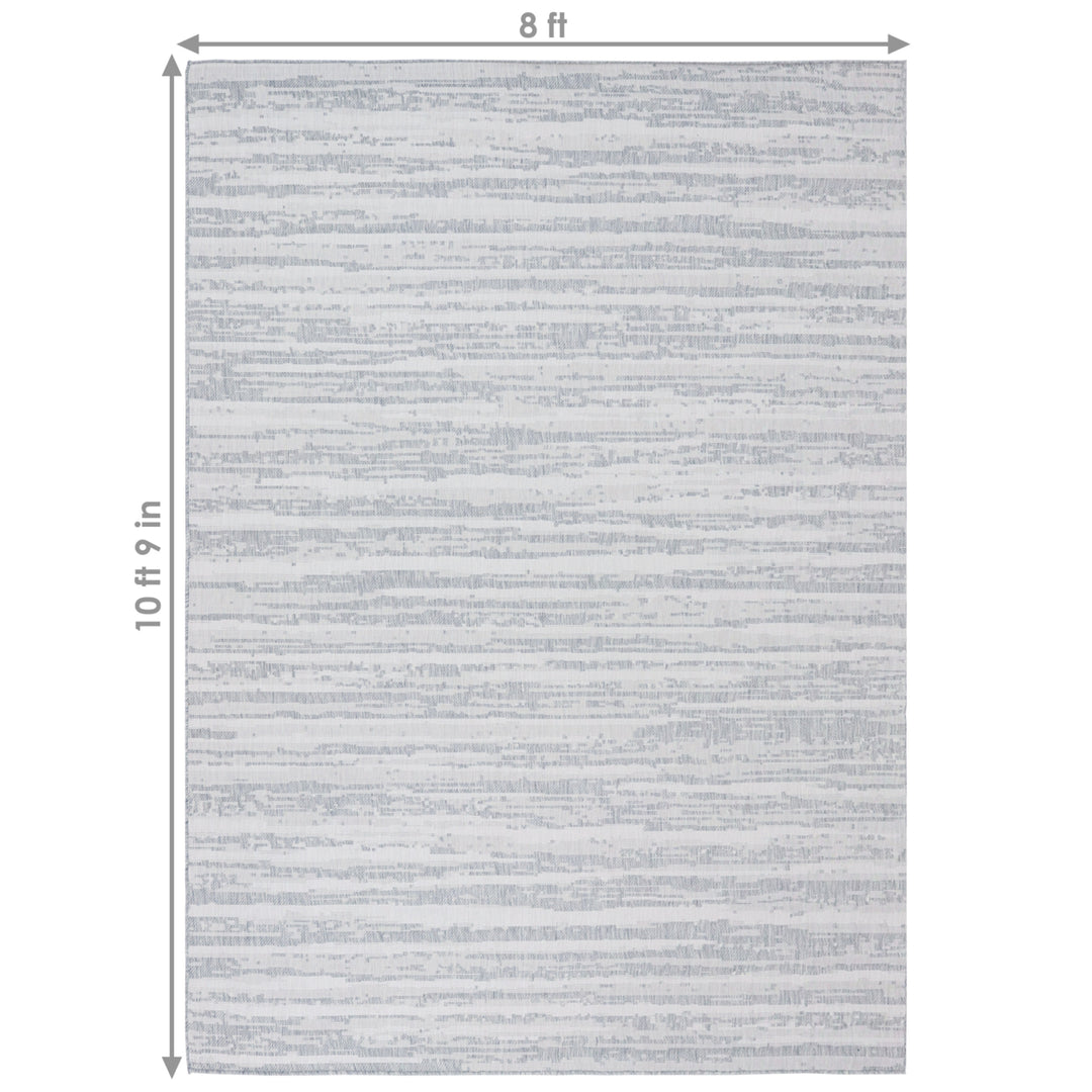 Sunnydaze Artistic Storms Outdoor Area Rug - Iced Silver - 8 ft x 10 ft Image 3