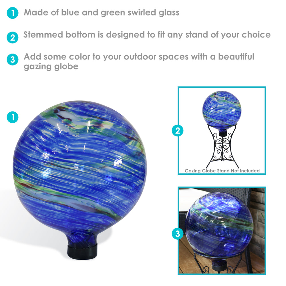 Sunnydaze Northern Lights Glass Gazing Globe - 10 in Image 2