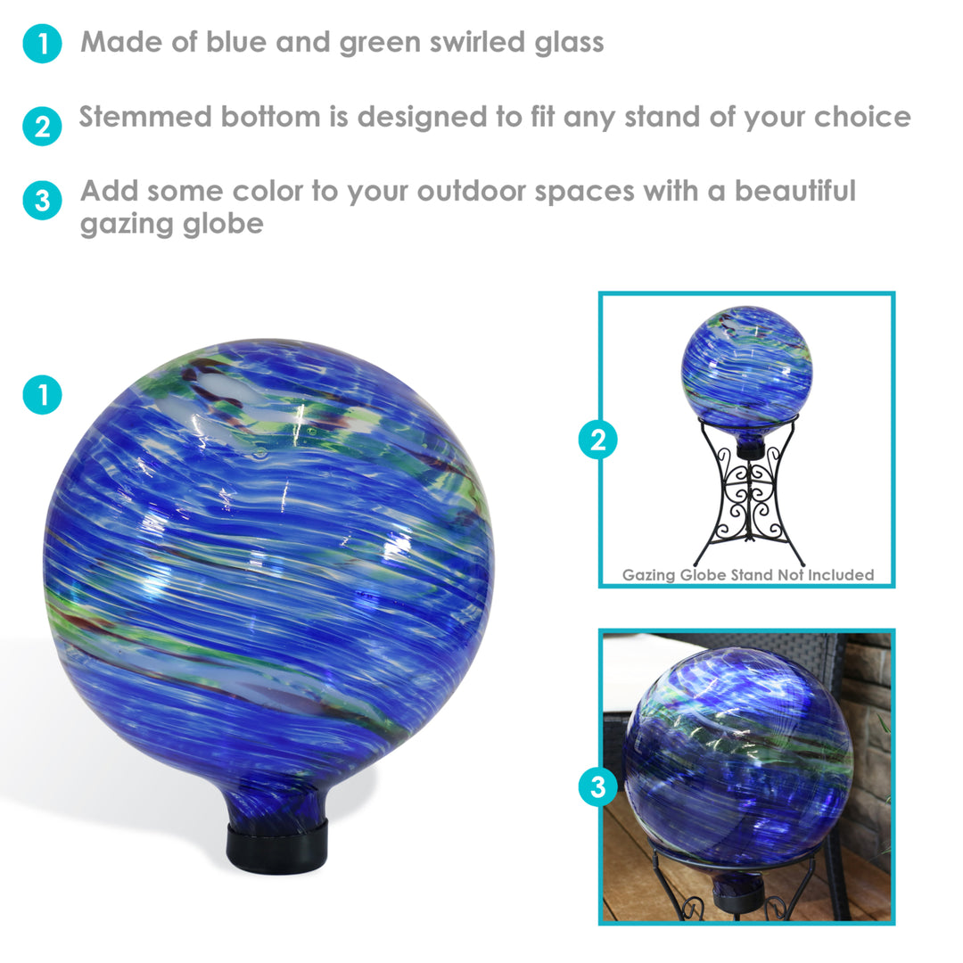 Sunnydaze Northern Lights Glass Gazing Globe - 10 in Image 2