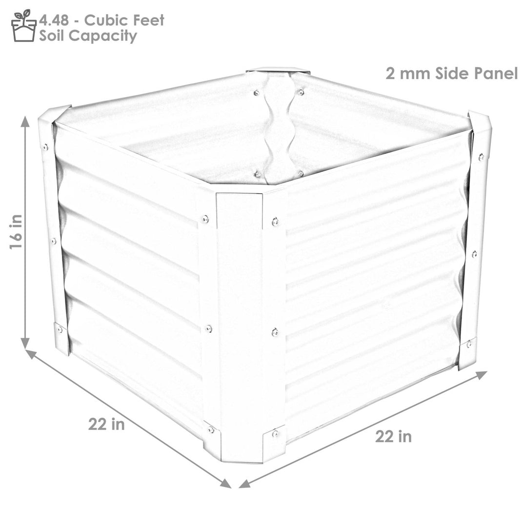 Sunnydaze Powder-Coated Steel Square Raised Garden Bed - Brown - 22 in Image 3