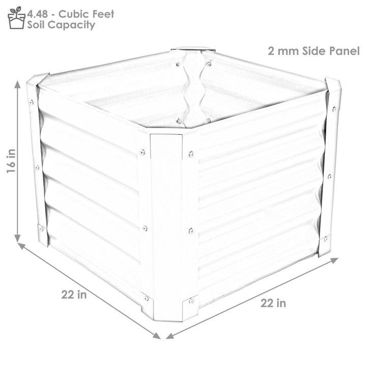 Sunnydaze Powder-Coated Steel Square Raised Garden Bed - Brown - 22 in Image 3